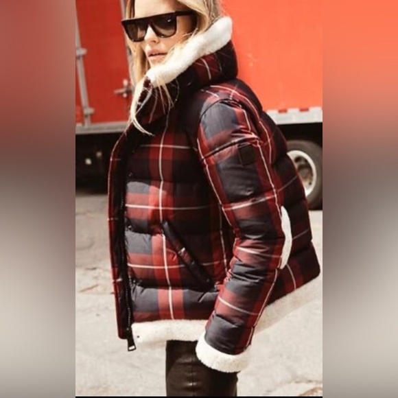SAM. Mackenzie Red and Blue Plaid Puffer Jacket - Picture 4 of 17